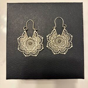 Intricate Silver Mandala Earrings